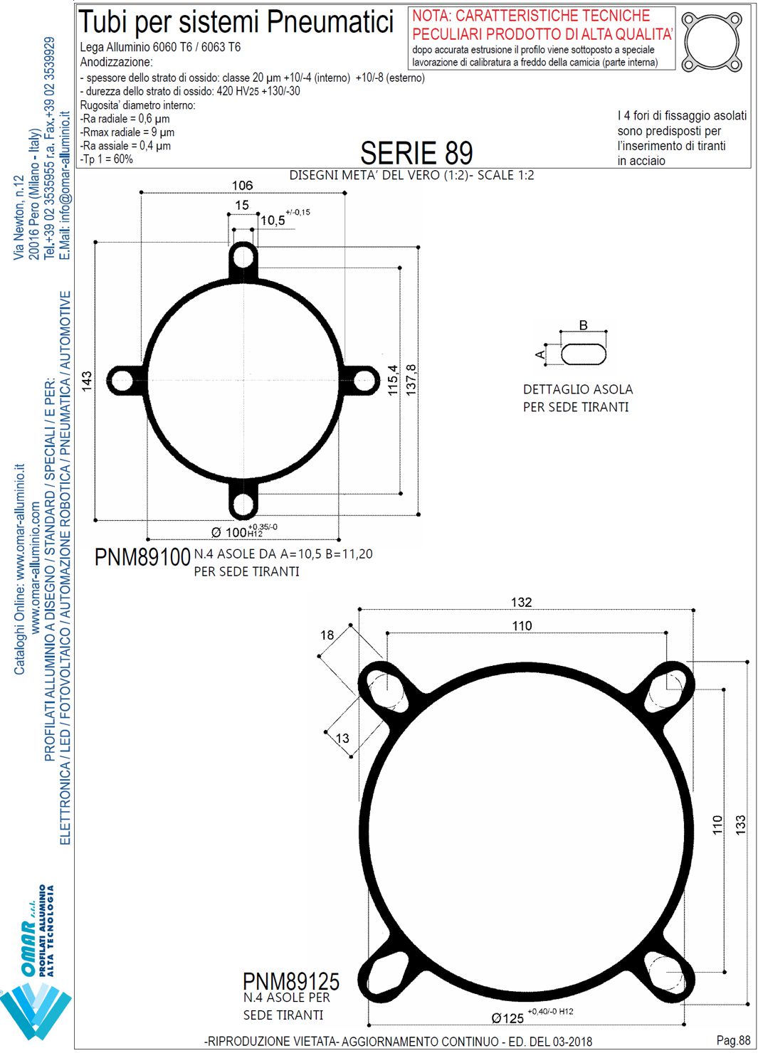 profili per cilindri serie 89